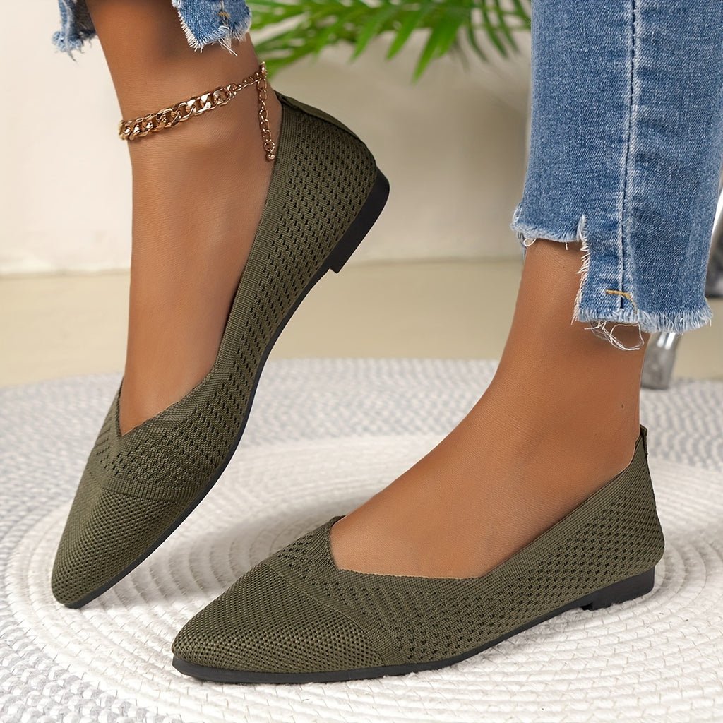 LUMMÉRAS Lisse – Pointed Toe Knit Flats