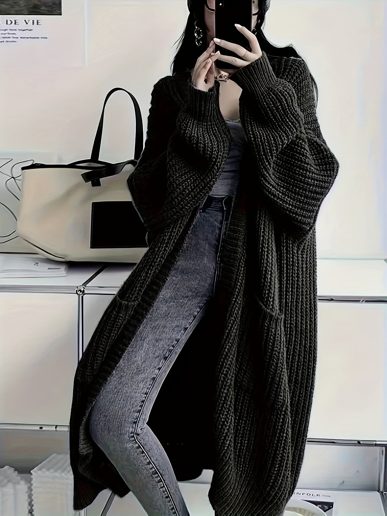 LUMMÉRAS Long Knit Open Cardigan