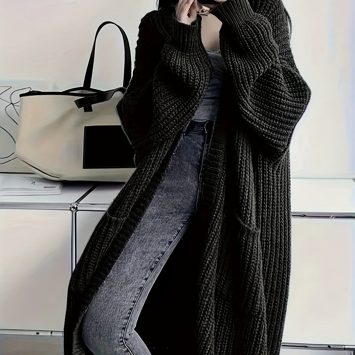 LUMMÉRAS Long Knit Open Cardigan