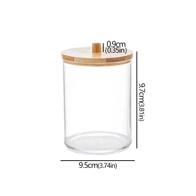 LUMMÉRAS Acryl Organizer Pot met Bamboe Deksel