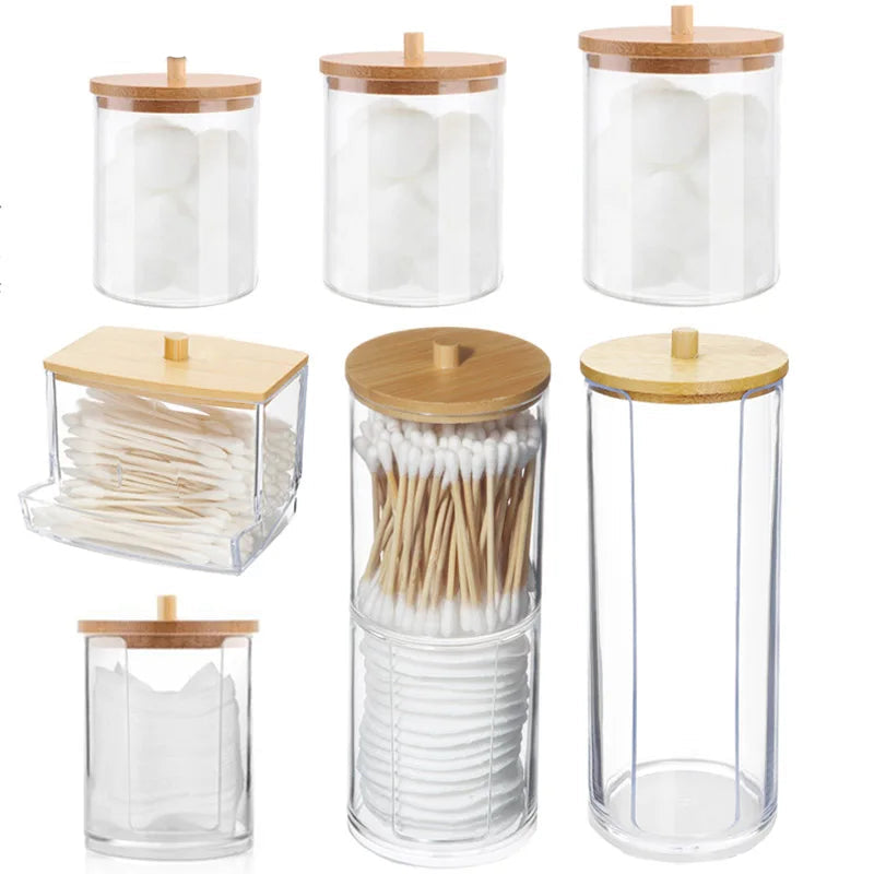 LUMMÉRAS Acryl Organizer Pot met Bamboe Deksel