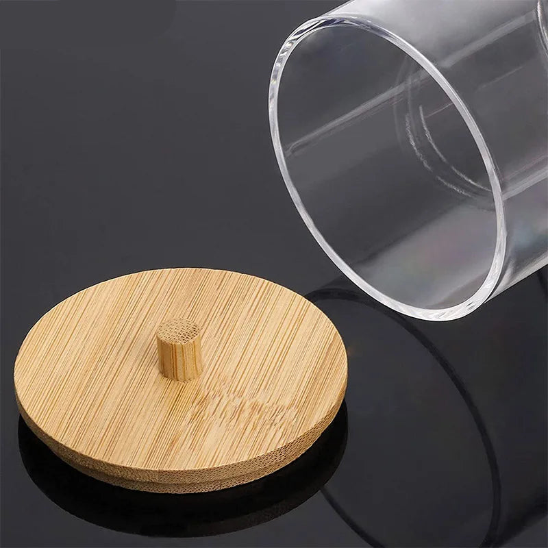 LUMMÉRAS Acryl Organizer Pot met Bamboe Deksel