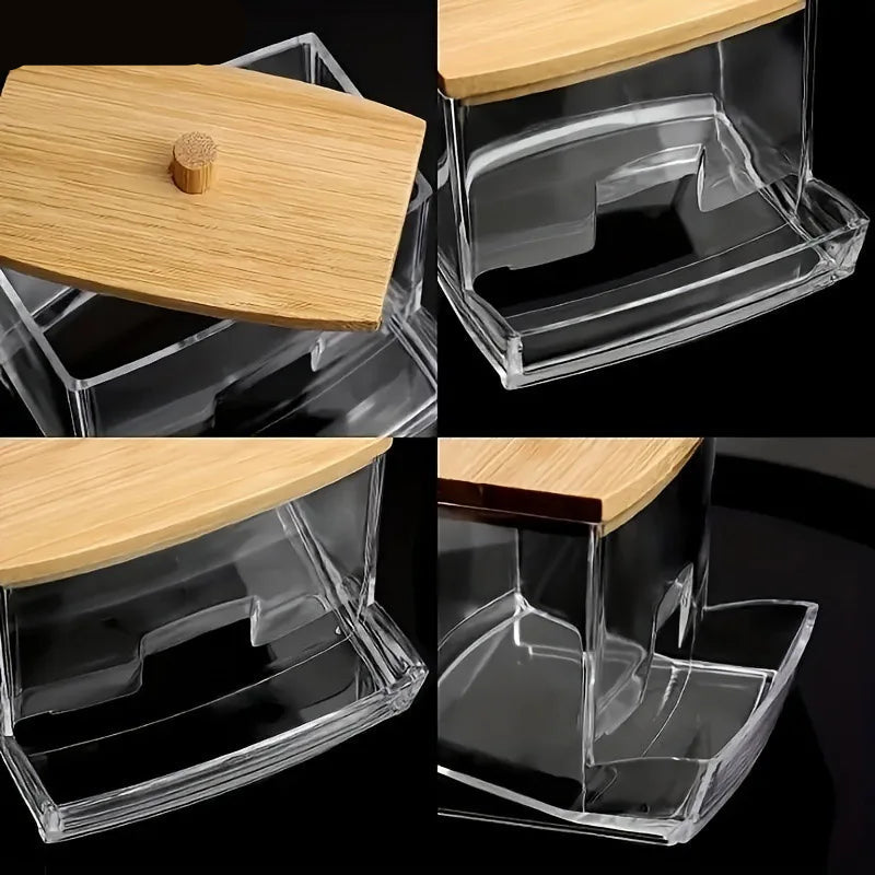 LUMMÉRAS Acryl Organizer Pot met Bamboe Deksel