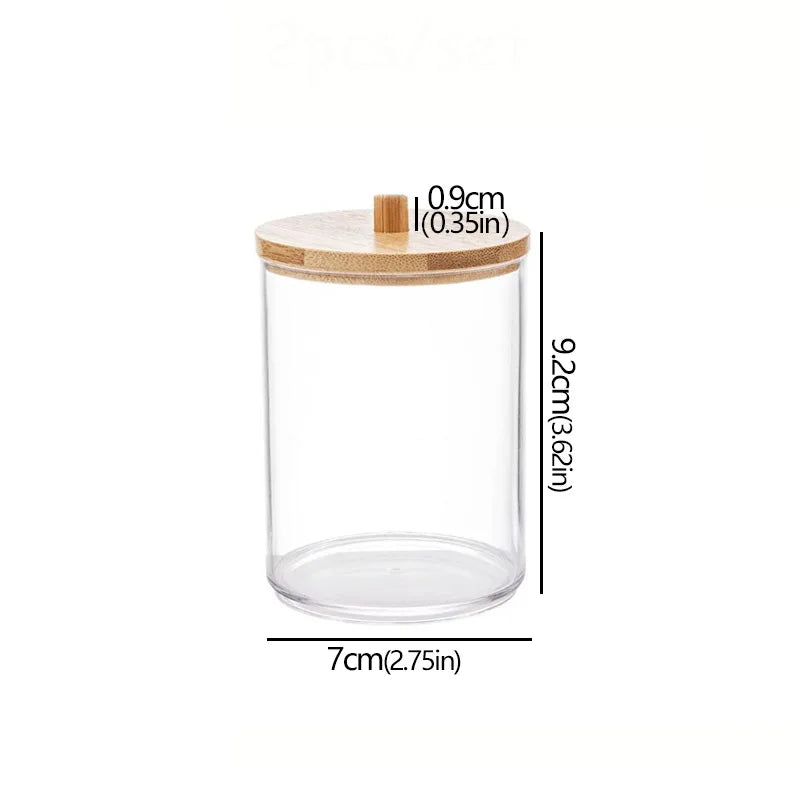 LUMMÉRAS Acryl Organizer Pot met Bamboe Deksel