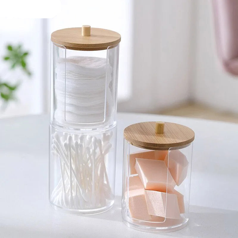 LUMMÉRAS Acryl Organizer Pot met Bamboe Deksel