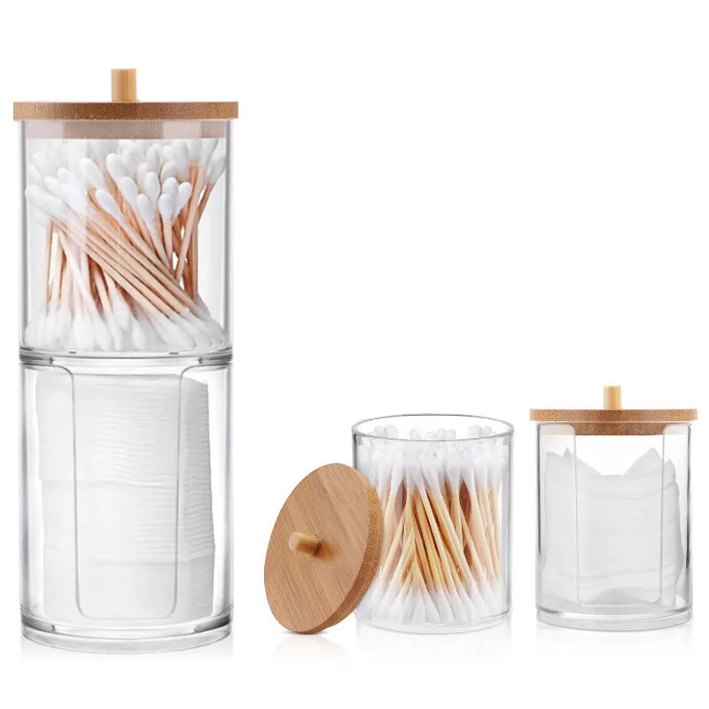 LUMMÉRAS Acryl Organizer Pot met Bamboe Deksel