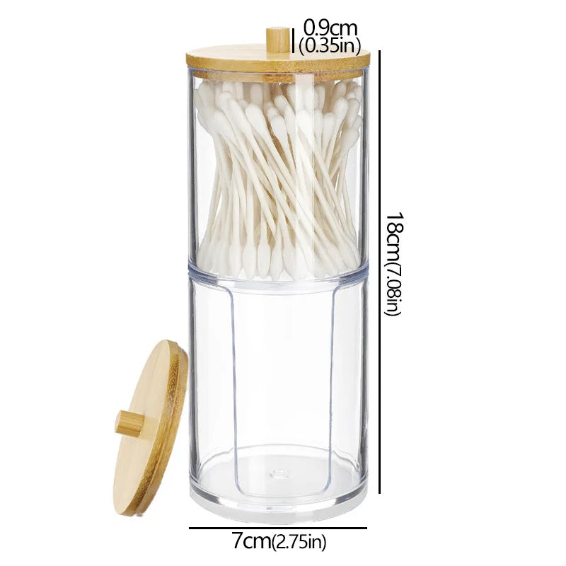 LUMMÉRAS Acryl Organizer Pot met Bamboe Deksel