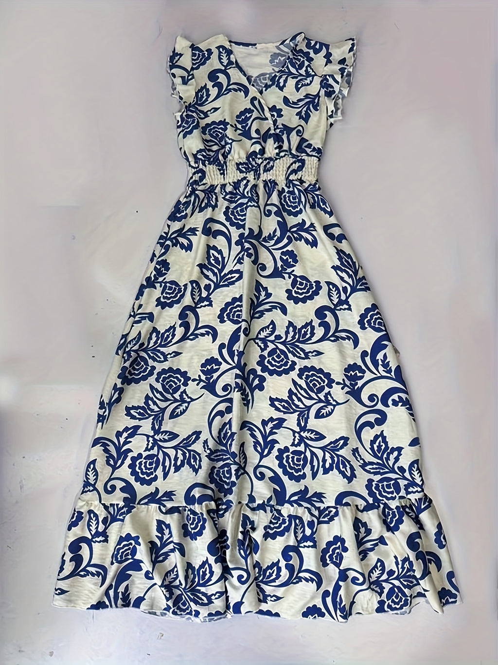 Elegante maxi-jurk met diepe V-hals