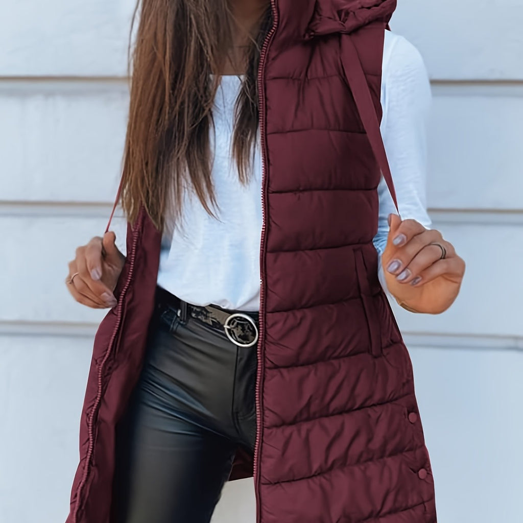 Elegante warme damesvest met capuchon