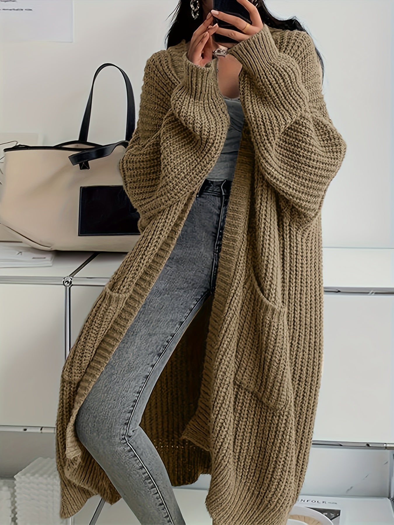 LUMMÉRAS Long Knit Open Cardigan